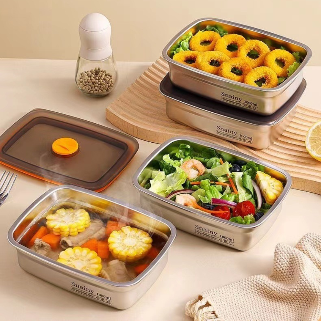 Recipiente Hermético em Aço Inoxidável 316 Premium – Vedação a Vácuo, Antibacteriano e Seguro