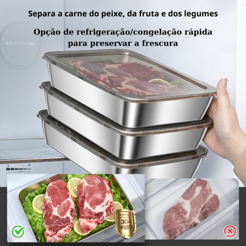 Caixa de armazenamento de alimentos SUS304 (25cm*19,5cm*5cm)