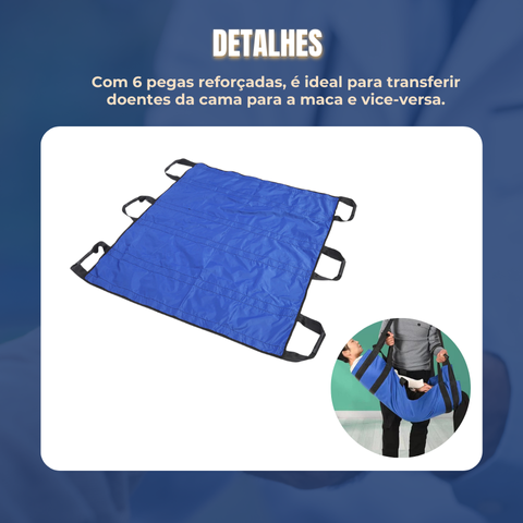 Tapete de transferência de doentes com 6 pegas reforçadas, almofada médica multiusos para camas, pessoas idosas