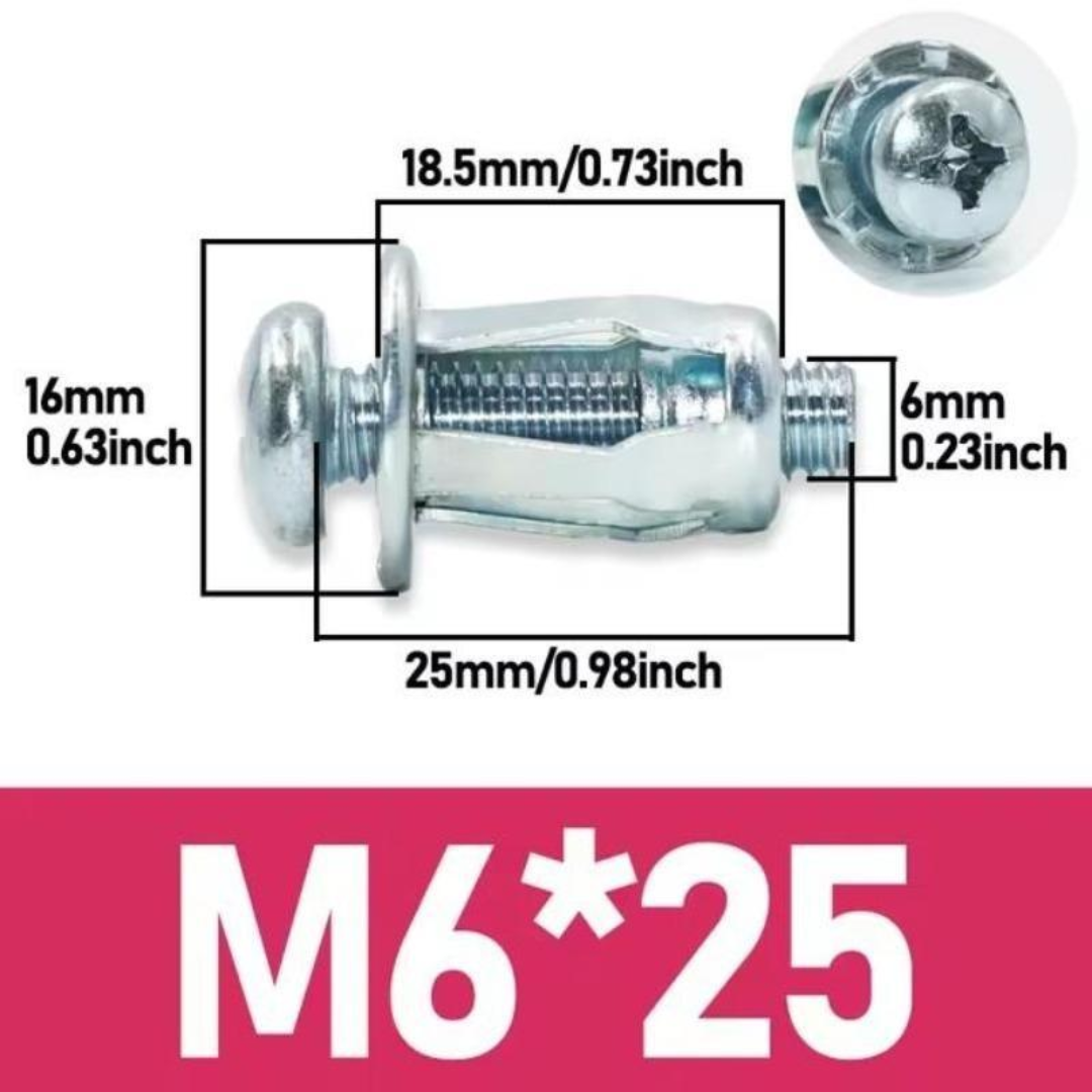 🔩 PARAFUSO DE EXPANSÃO M6 × 25 – FIXAÇÃO MAIS FIRME DO QUE PARAFUSOS COMUNS