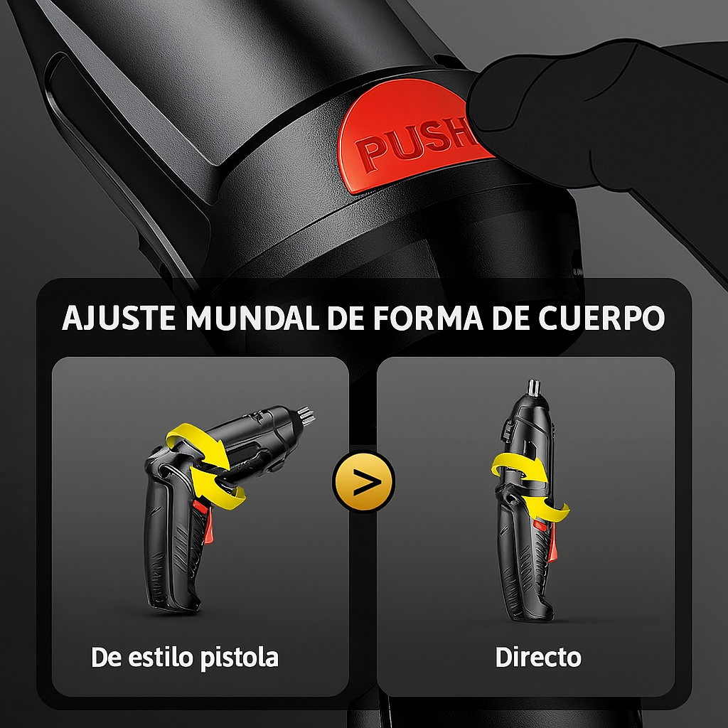 Chave de Fenda Elétrica Multifuncional – Com Luz LED Integrada, Rotação nos 2 Sentidos, Compacta e Potente