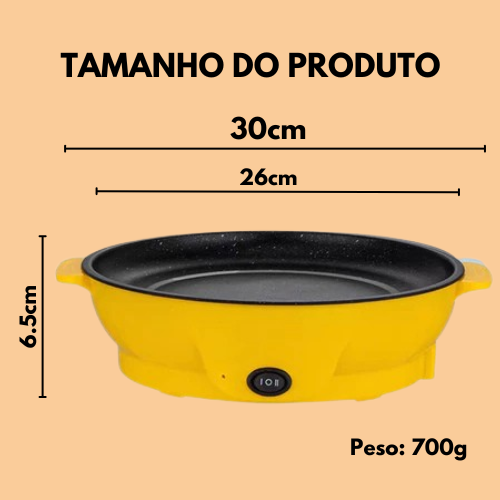 Frigideira Elétrica para Fritar e Grelhar para Uso Doméstico, Frigideira Elétrica Multifuncional, Grelha para Carne