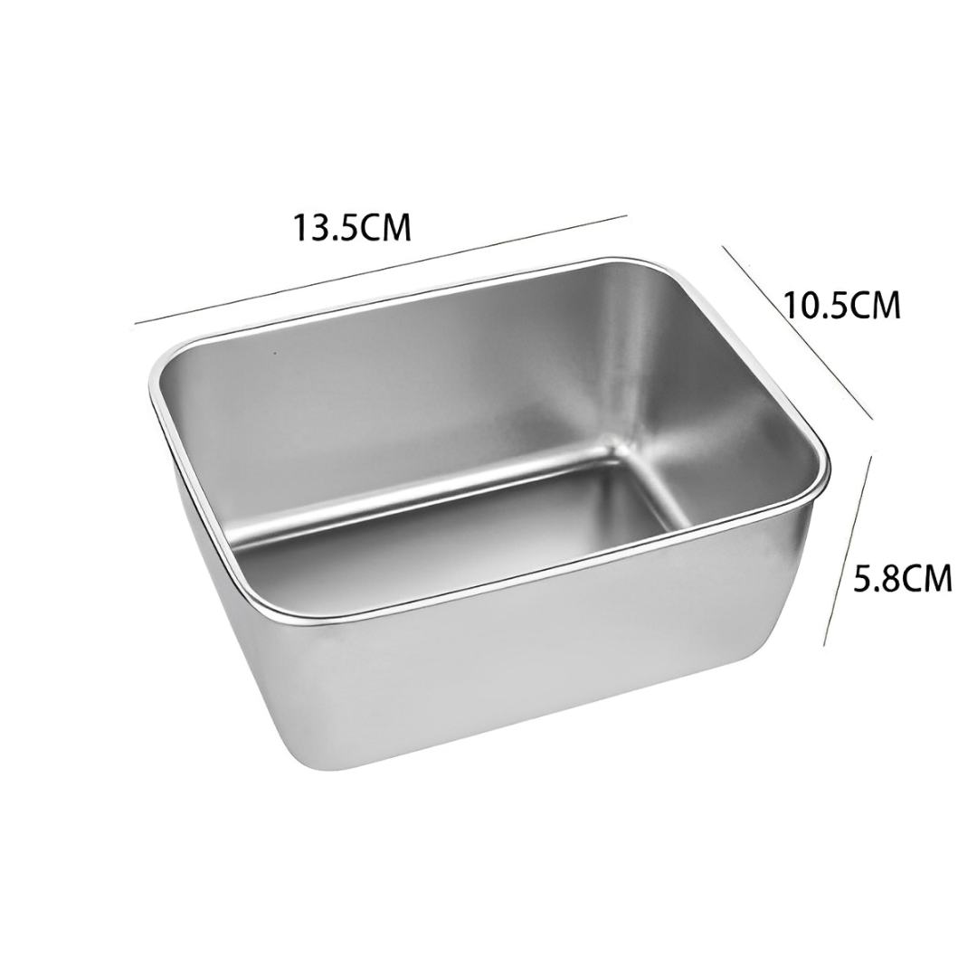 Bandeja Mini de Aço Inoxidável Estilo Japonês (13x10x5cm)