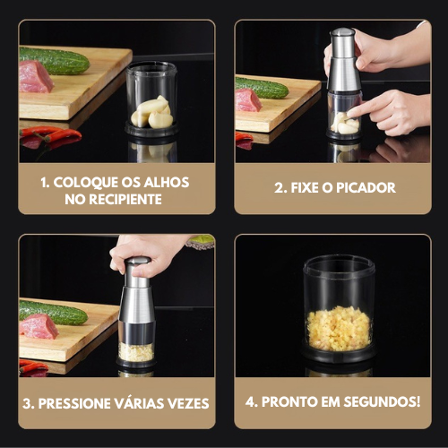KitchenHelp™ Picadora de acero para ajo, cebolla, jengibre, guindilla y fruta