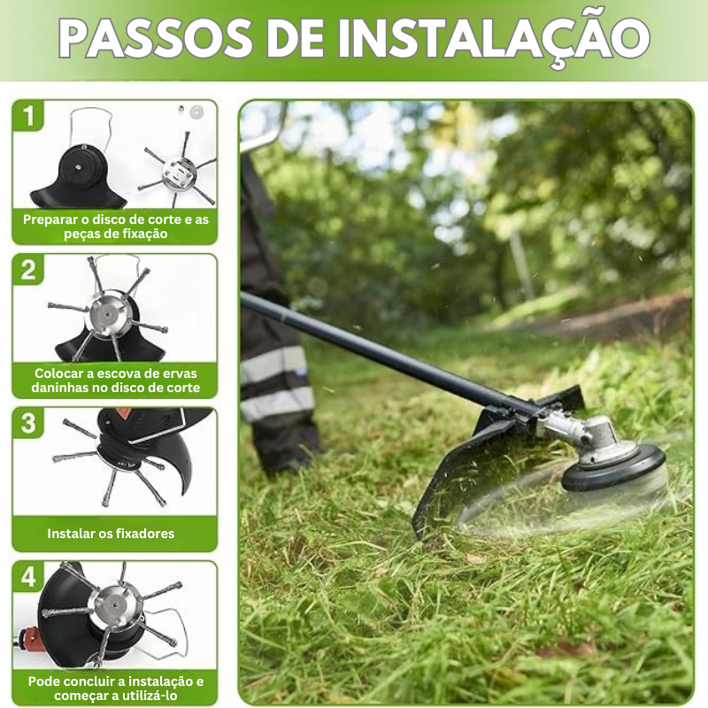 A cabeça do cortador tem 6 ramos tecidos com fio de aço resistente