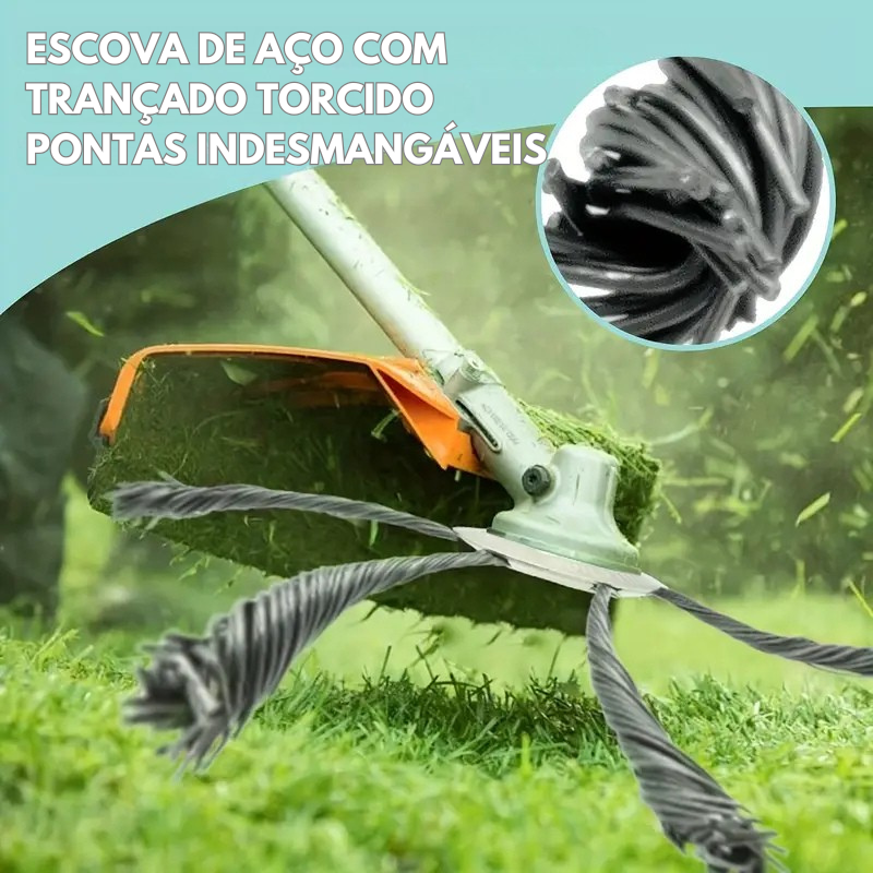 A cabeça do cortador tem 6 ramos tecidos com fio de aço resistente