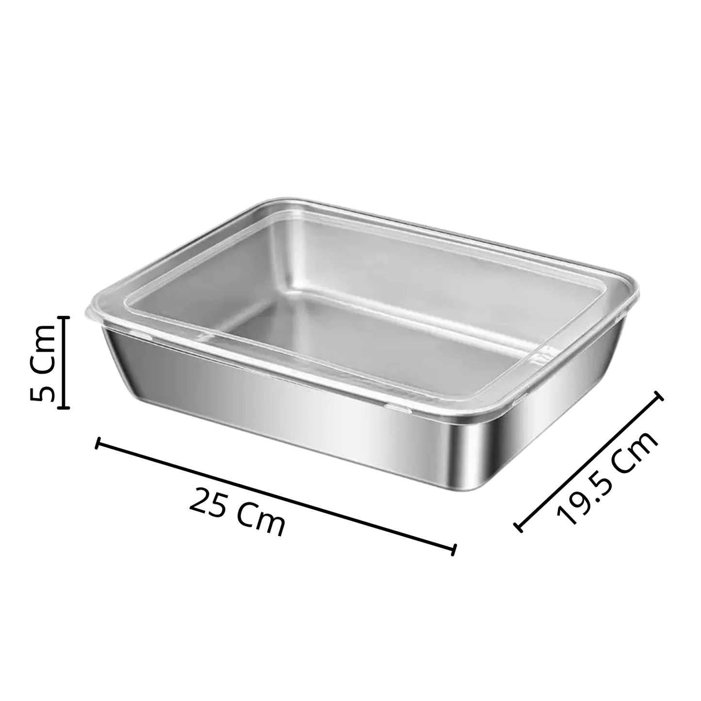 Bandeja em aço inoxidável 304 premium – mantém os alimentos frescos até 5× mais tempo