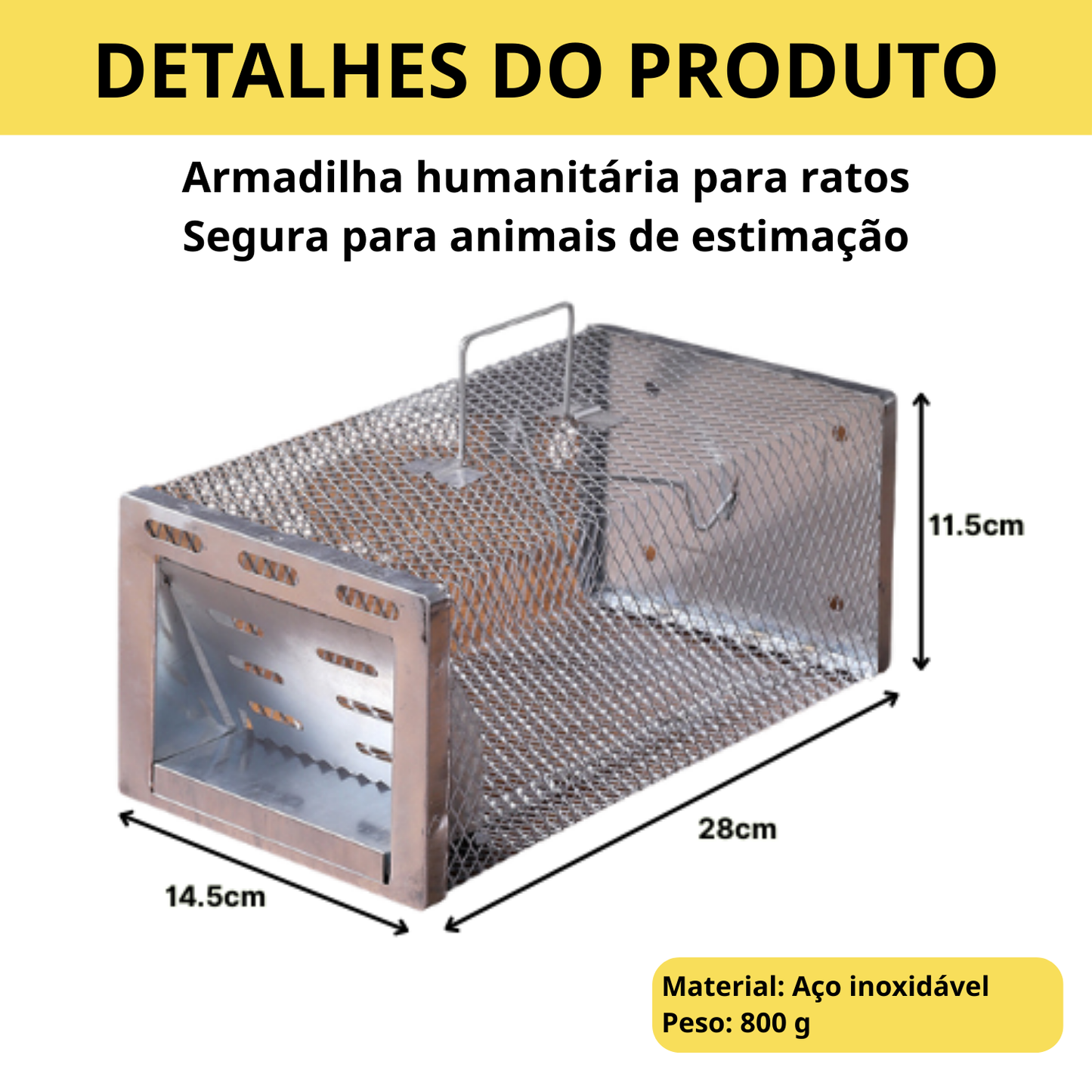 BestSeller™ - Gaiola armadilha humanitária para ratos, ratinhos e esquilos vivos