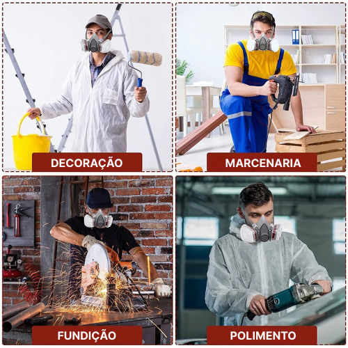 Máscara De Proteção Respiratória – Usada Para Pulverização De Tinta, Decoração, Lixamento, Proteção Contra Poeira, Produtos Agrícolas, Produtos Químicos, Anti-Poeira E Anti-Gases Tóxicos