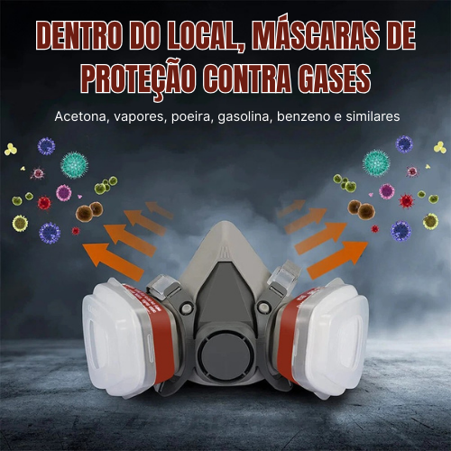 Máscara De Proteção Respiratória – Usada Para Pulverização De Tinta, Decoração, Lixamento, Proteção Contra Poeira, Produtos Agrícolas, Produtos Químicos, Anti-Poeira E Anti-Gases Tóxicos