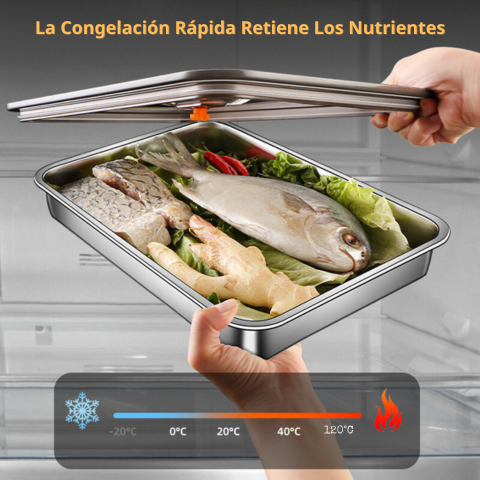 Recipiente Hermético Multifuncional Em Aço Inoxidável 316 (22x15x6cm)