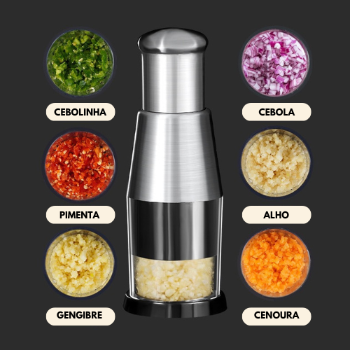 KitchenHelp™ Picadora de acero para ajo, cebolla, jengibre, guindilla y fruta