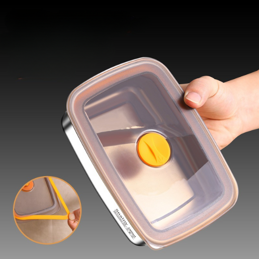 BestSeller™ - Recipiente Hermético para Armazenamento em Aço Inoxidável SUS316 Antibacteriano (19x14x6cm)