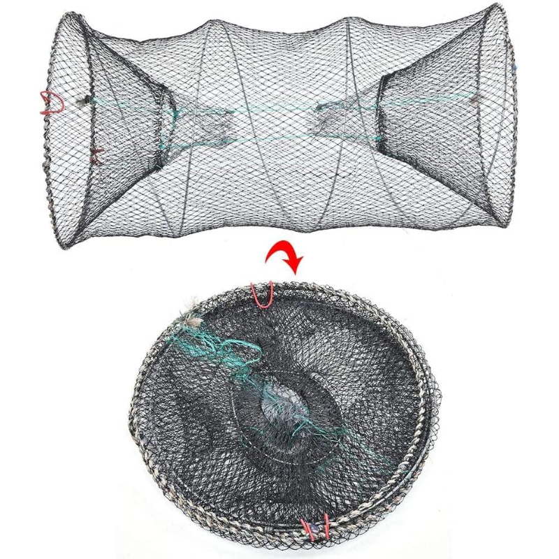 Gaiola de pesca dobrável - Design espesso e sem nós para camarão e enguia, perfeita para pesca em rios e lagos
