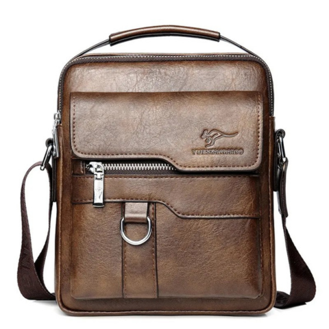 Bolsa De Ombro De Couro Vintage Para Homem