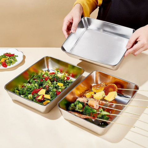 Caixa de armazenamento de alimentos SUS304 (25cm*19,5cm*5cm)