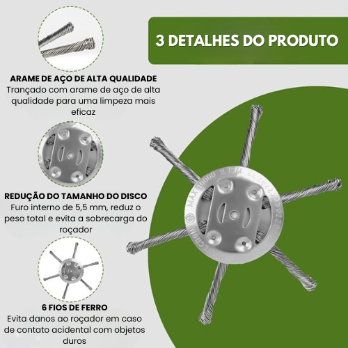 A Cabeça Do Cortador Tem 6 Ramos Tecidos Com Fio De Aço Resistente