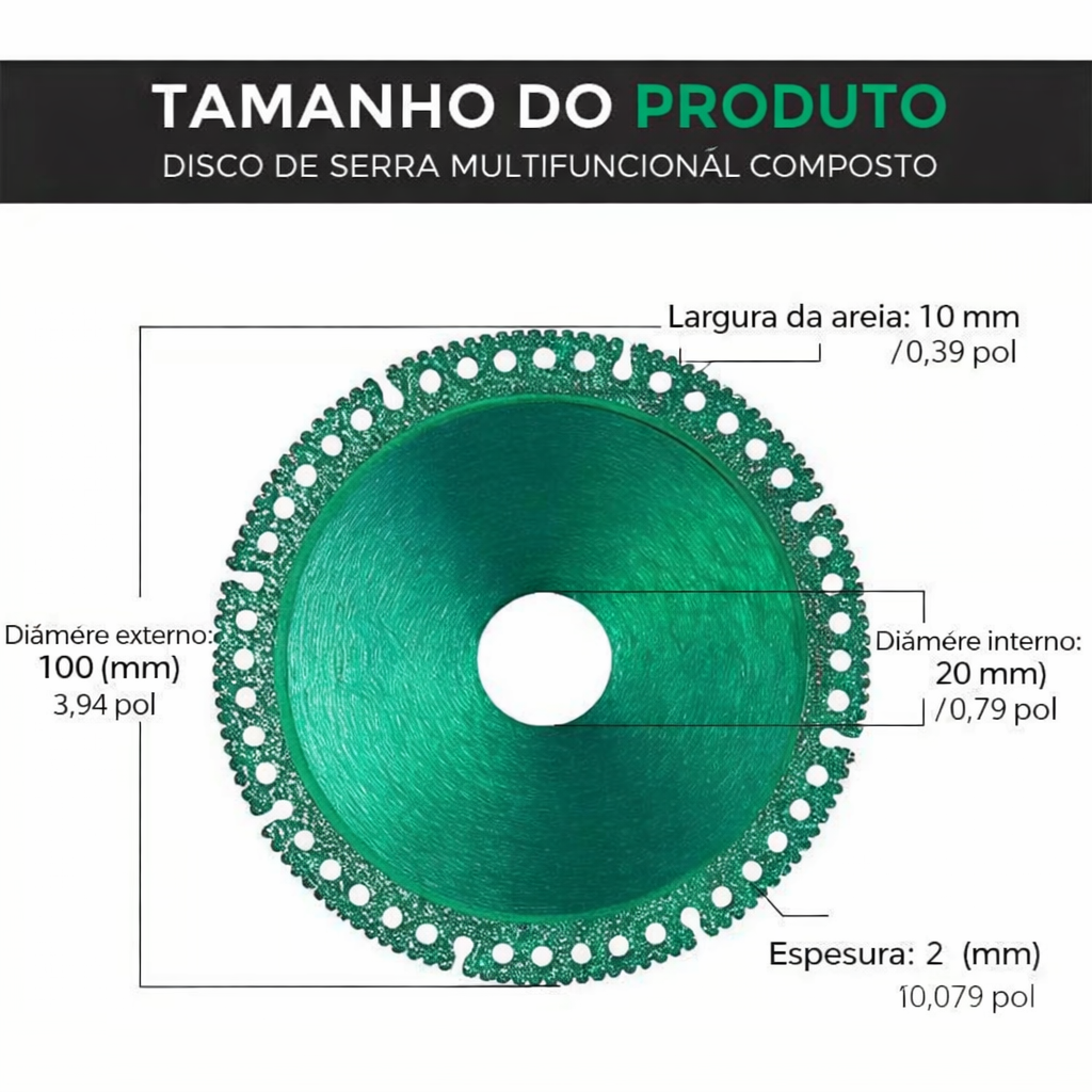 Disco de Corte e Desbaste Indestrutível em Diamante – Um Disco, Todos os Materiais