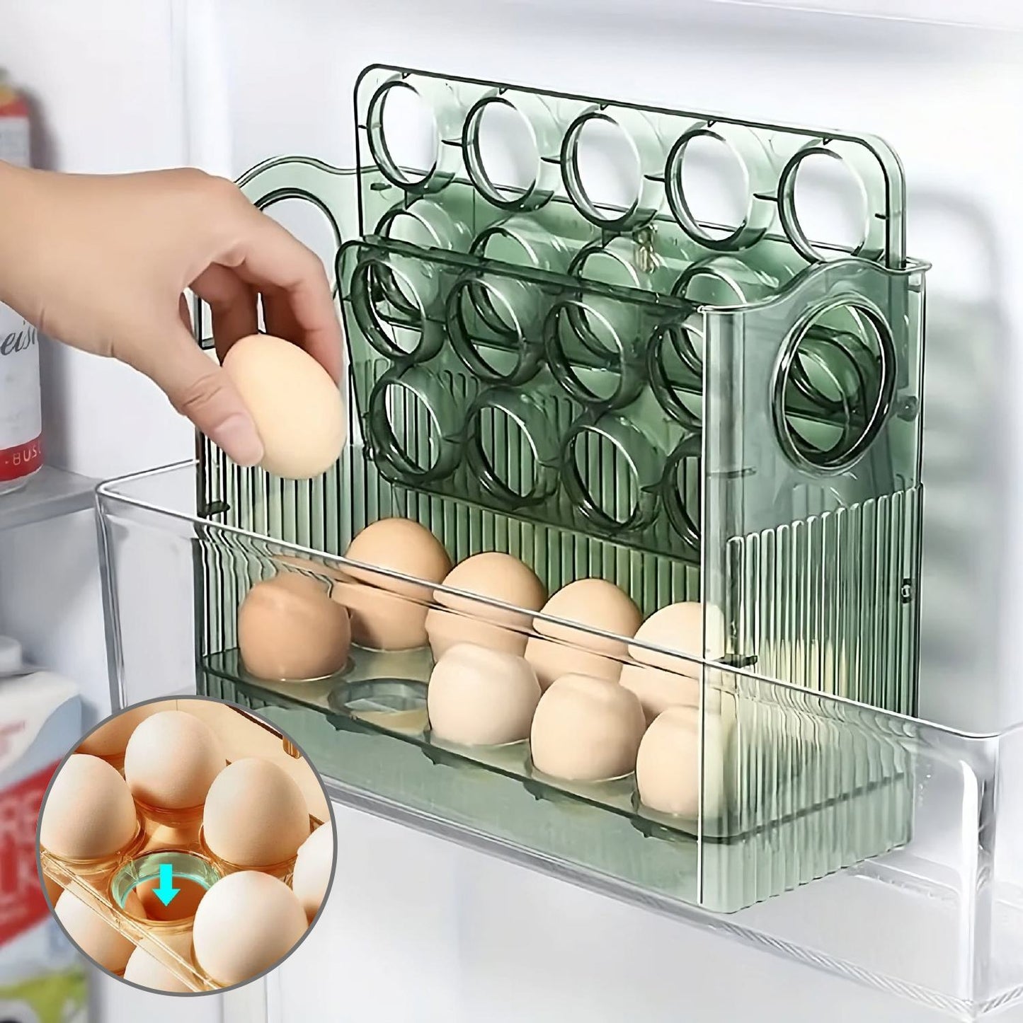 Tabuleiro Para Ovos De 3 Camadas De Grande Capacidade Com Inversão Automática De 90 Graus