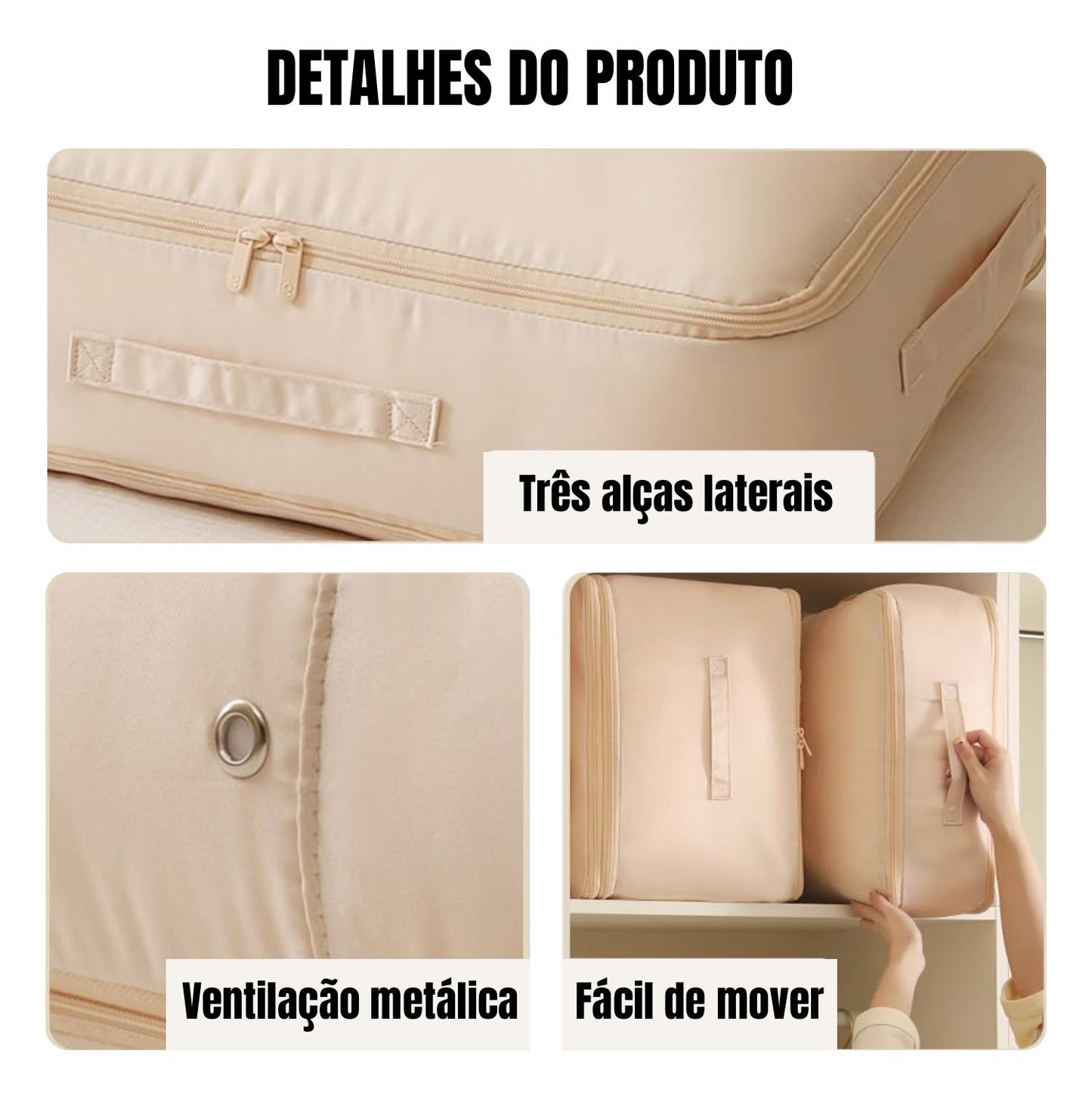 Bolsas Organizadoras de Compressão Automática para Edredons, Roupas, Cobertores, Impermeáveis e à Prova de Umidade (54x42x30cm)