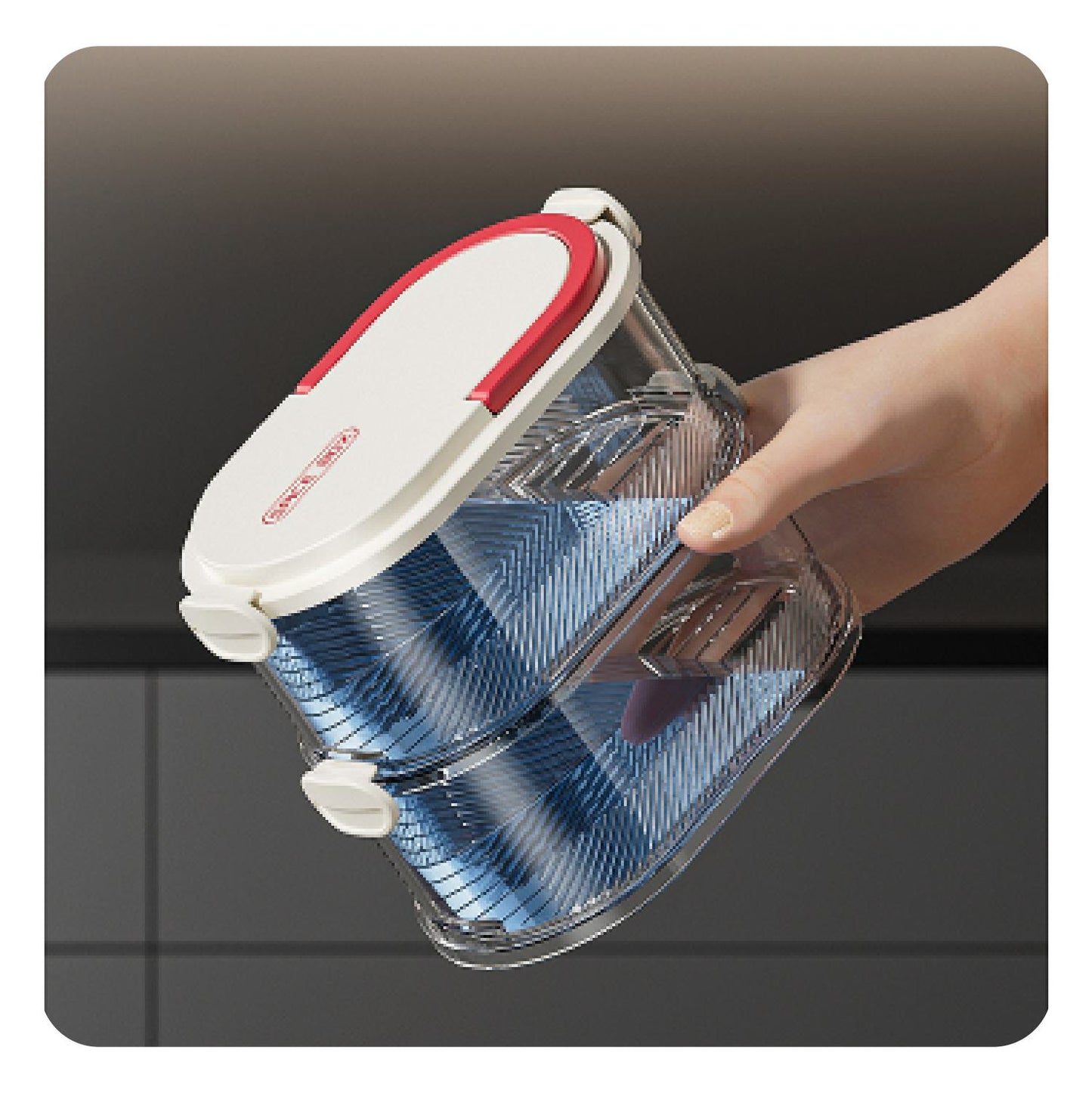 Recipiente empilhável de 4 níveis, transparente, para guardar alimentos, com fecho hermético