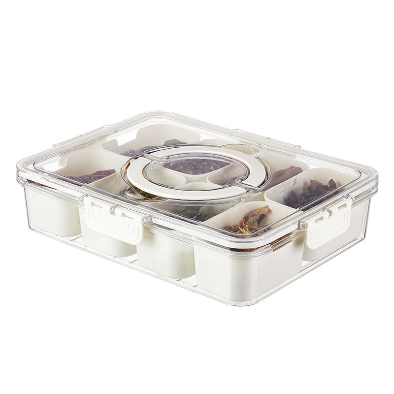 Caixa de Armazenamento com 8 Divisórias Multiuso – Perfeita para Temperos, Carnes e Muito Mais