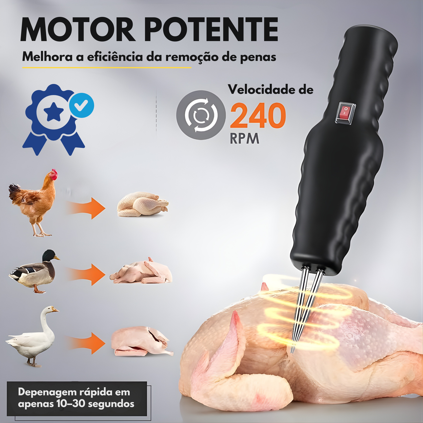 Depenador De Aves Portátil E Manual – Prático e Rápido