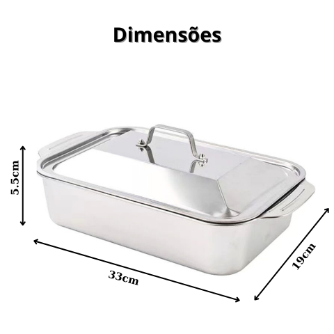 Tabuleiro De Cozinha Em Aço Inoxidável SUS304 Para Panelas Quentes, Peixe A Vapor, Cozedura E Armazenamento De Alimentos - Tamanho Grande