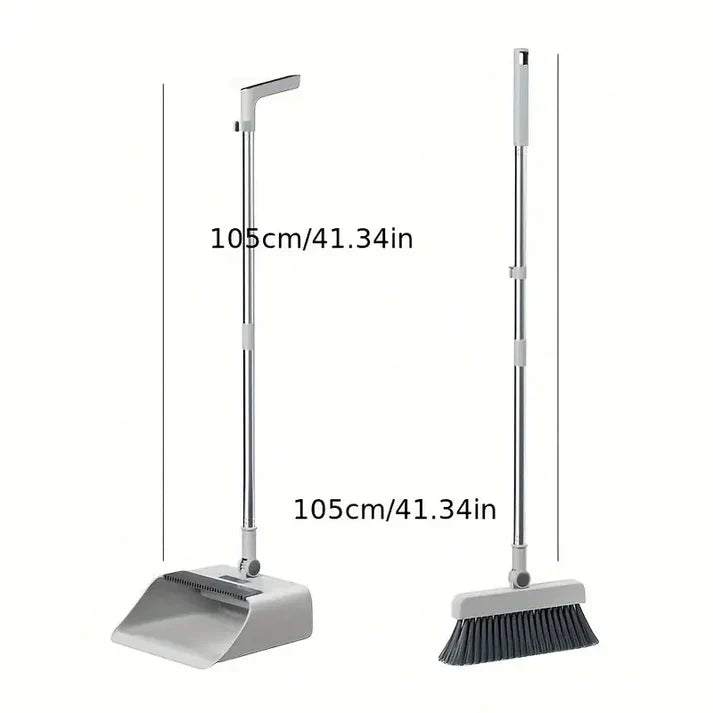 Conjunto de Escova e Pá com Base Giratória de 180°