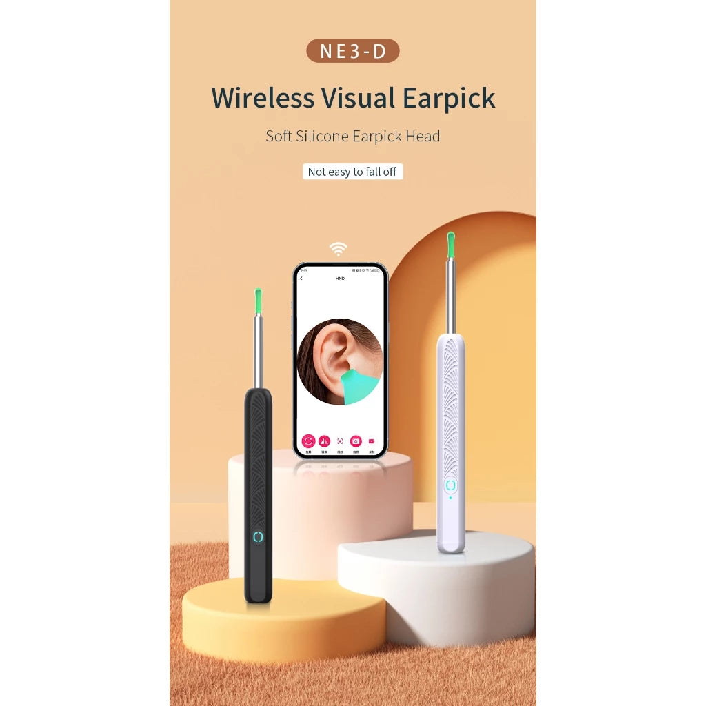 Limpador de Ouvido Inteligente NE3 – Ferramenta com Câmera Endoscópica WiFi e Controle via App