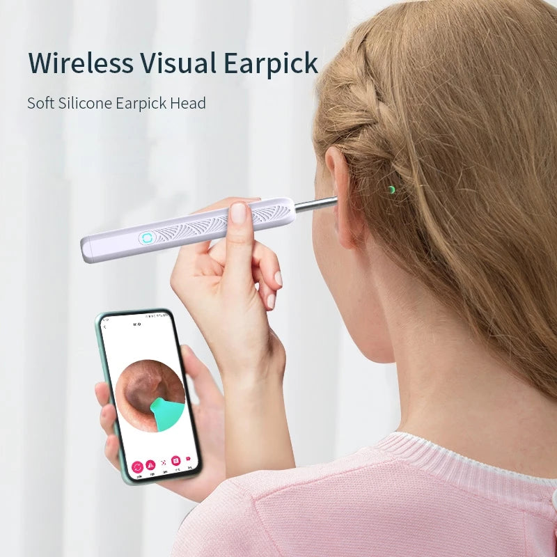 Limpador de Ouvido Inteligente NE3 – Ferramenta com Câmera Endoscópica WiFi e Controle via App