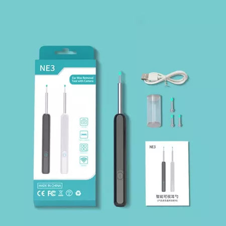 Limpador de Ouvido Inteligente NE3 – Ferramenta com Câmera Endoscópica WiFi e Controle via App