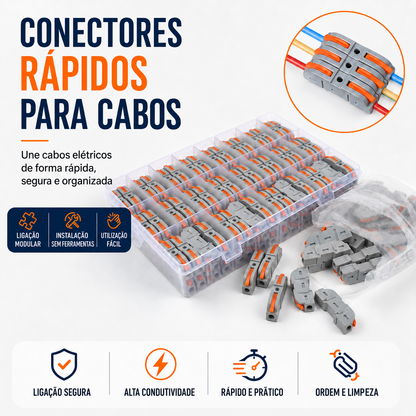 Conjunto De 34 Conectores Elétricos Rápidos De Alavanca Reutilizáveis, 2 Portas