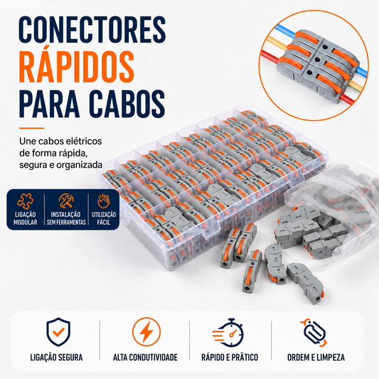 Conjunto De 34 Conectores Elétricos Rápidos De Alavanca Reutilizáveis, 2 Portas