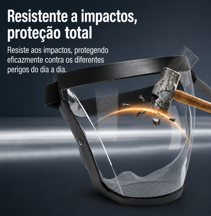 Máscara Facial Integral Antiembaciamento e Resistente a Impactos