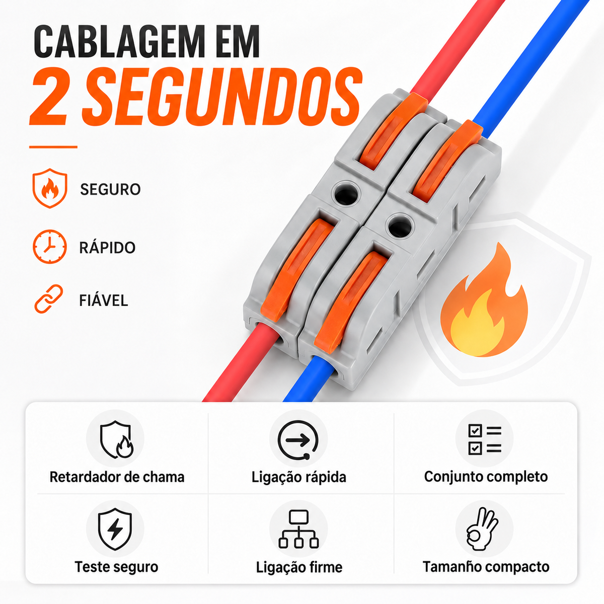 Conjunto De 34 Conectores Elétricos Rápidos De Alavanca Reutilizáveis, 2 Portas