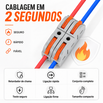Conjunto De 34 Conectores Elétricos Rápidos De Alavanca Reutilizáveis, 2 Portas