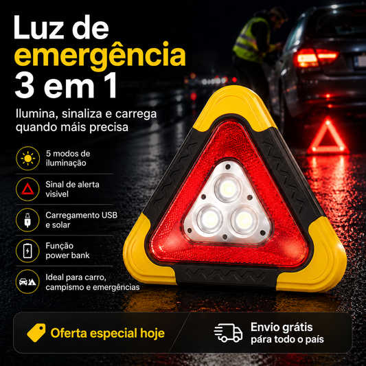🚨 Triângulo de Emergência LED para Carro – Super Oferta + Envio Grátis