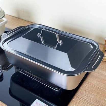 Tabuleiro De Cozinha Em Aço Inoxidável SUS304 Para Panelas Quentes, Peixe A Vapor, Cozedura E Armazenamento De Alimentos - Tamanho Grande