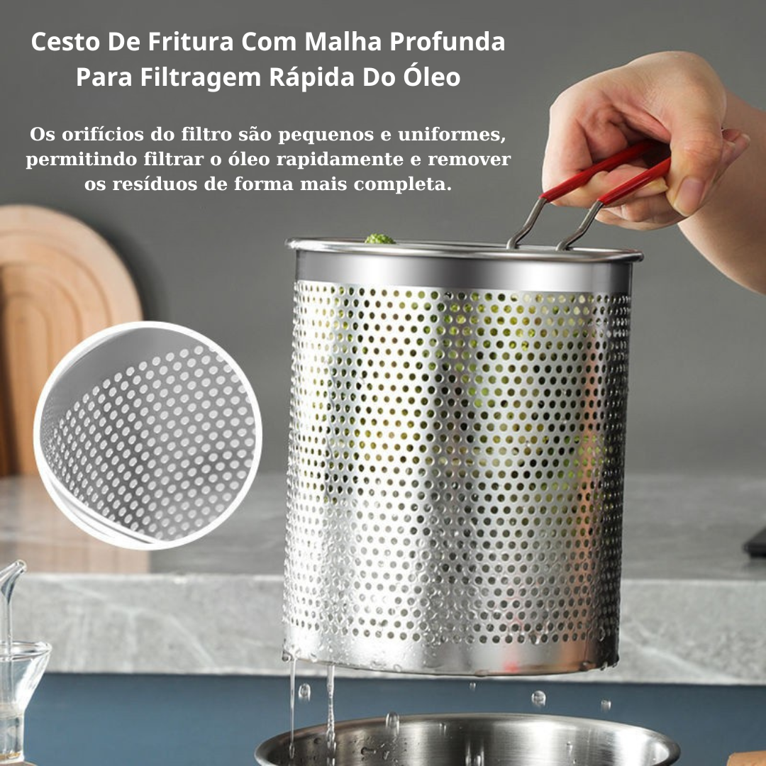 Frigideira Multifuncional De Aço Inoxidável 304, Frigideira Com Filtro Economizador De Óleo