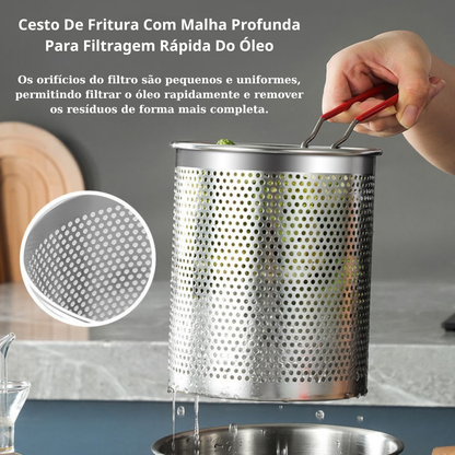Frigideira Multifuncional De Aço Inoxidável 304, Frigideira Com Filtro Economizador De Óleo