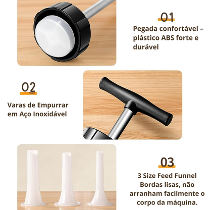 Máquina Manual para Enchidos com 3 Bicos – Uso Doméstico