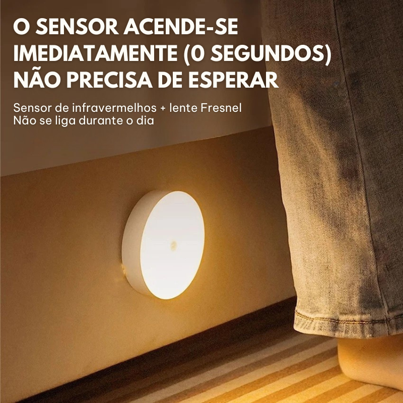 Luz LED inteligente com sensor de movimento - Acende-se automaticamente quando se move, ideal para qualquer espaço!