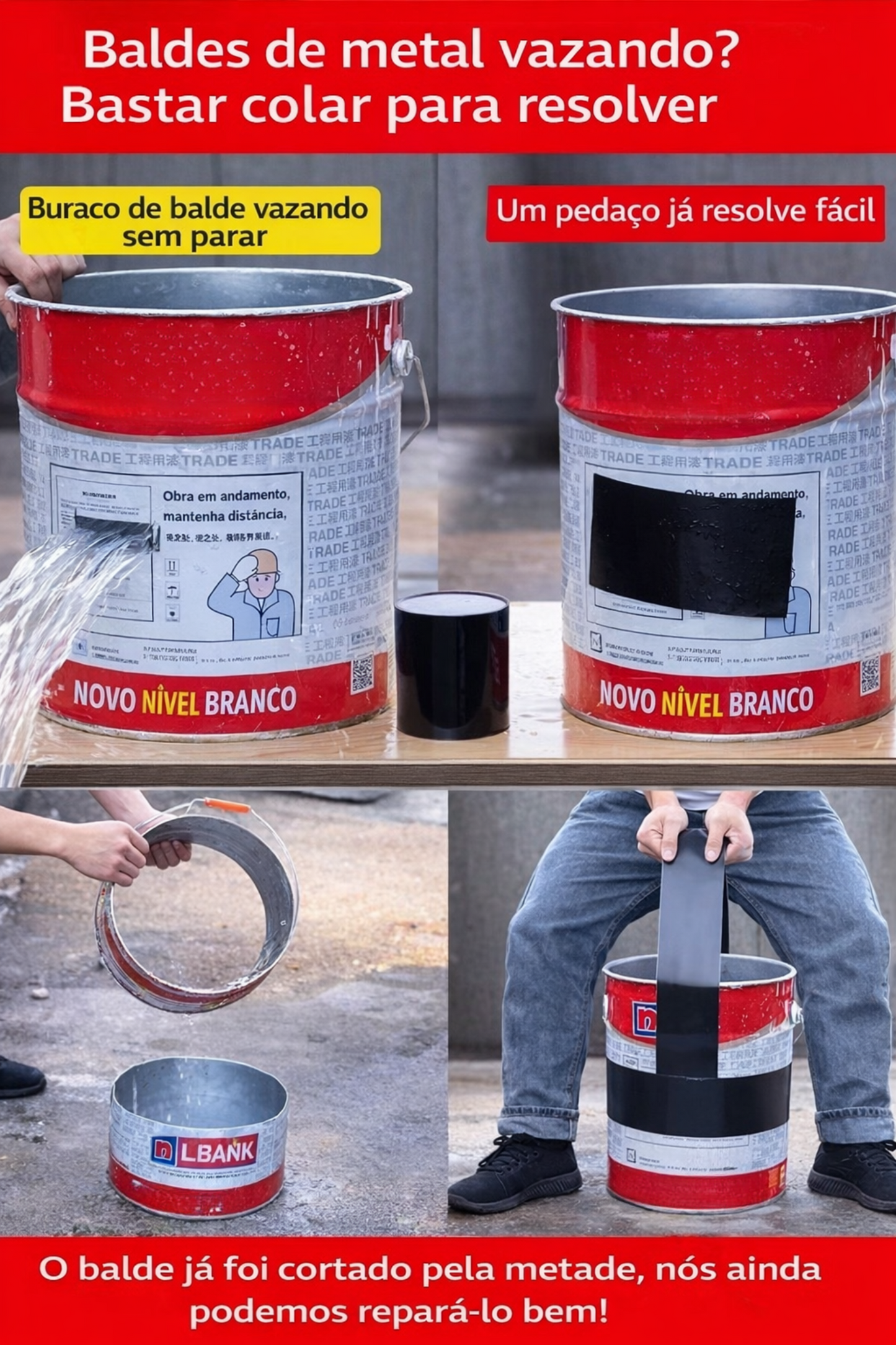 Fita Vedante Impermeável de Alta Aderência, Fita de Reparo em Borracha com Adesivo Ultra Forte, Veda Vazamentos Instantaneamente Mesmo com Água Correndo