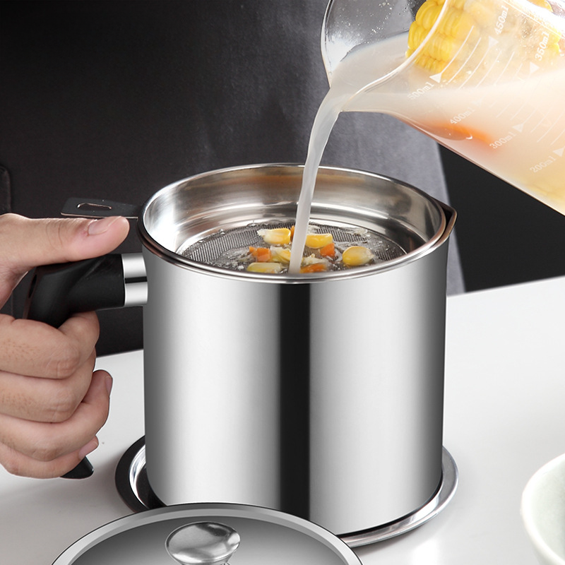 Filtro de óleo em inox 304 com tampa e peneira – Alta durabilidade, vedação perfeita e ideal para eliminar resíduos e reutilizar óleo de forma segura, limpa e econômica.