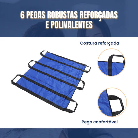 Tapete de transferência de doentes com 6 pegas reforçadas, almofada médica multiusos para camas, pessoas idosas