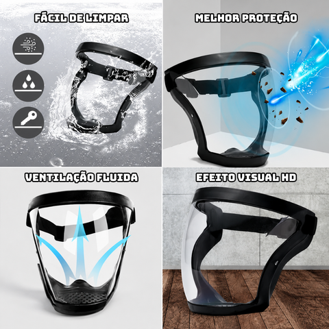 Protetor facial integral multiuso - Proteção total para o seu rosto com um design ultraleve