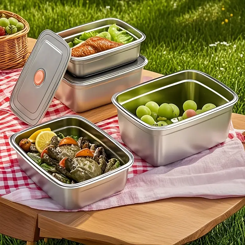Bandeja de Aço Inoxidável 316 – Solução segura e prática para conservar alimentos (19x14x6cm)