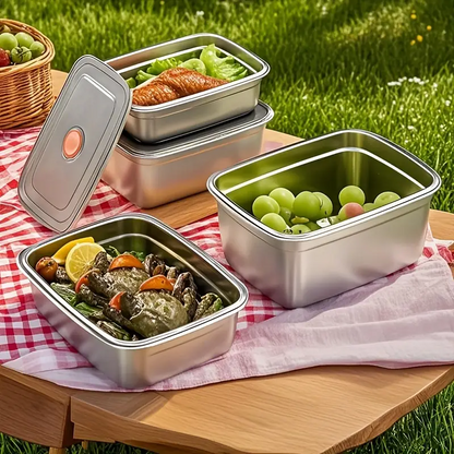 Bandeja de Aço Inoxidável 316 – Solução segura e prática para conservar alimentos (19x14x6cm)