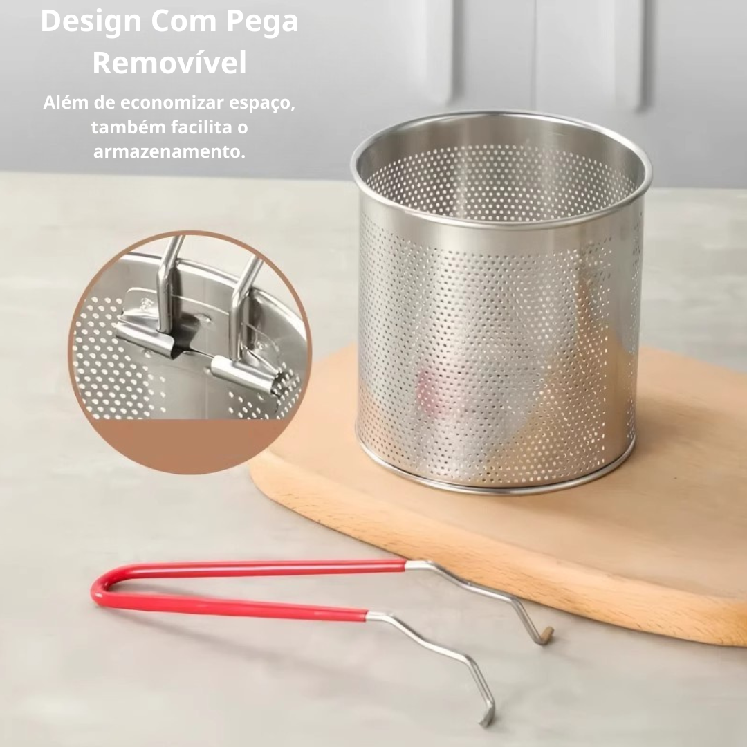 Frigideira Multifuncional De Aço Inoxidável 304, Frigideira Com Filtro Economizador De Óleo